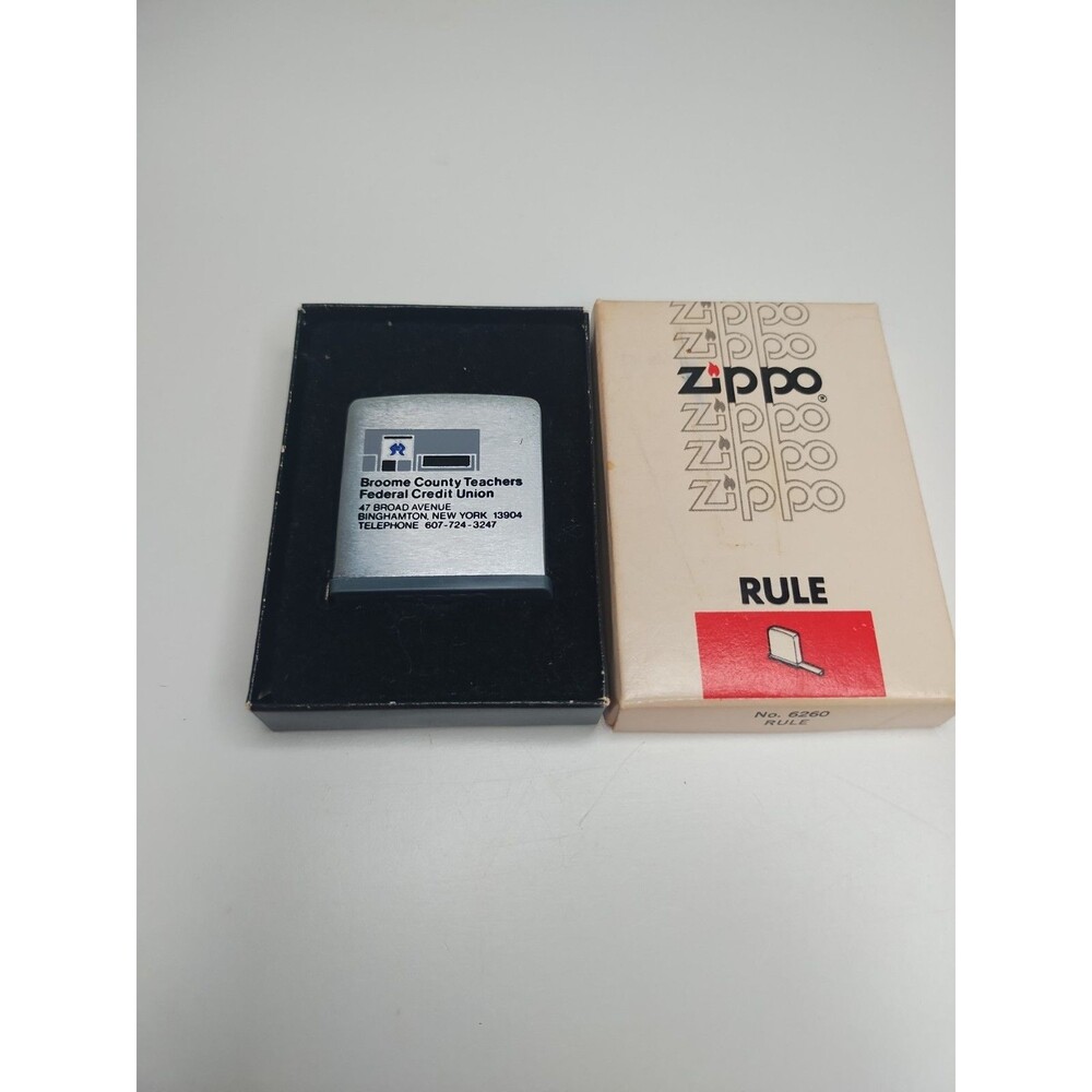 # 6260 Zippo rule / tape measure NIB Broome County Teachers Federal Original Box